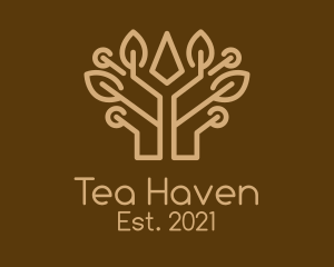 Brown Symmetrical Tree  logo design