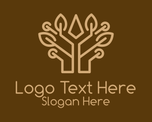 Brown Symmetrical Tree  Logo