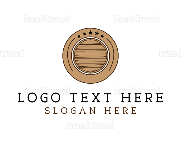 Wooden Barrel Badge Logo