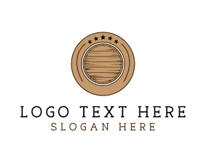 Cave - Wooden Barrel Badge logo design