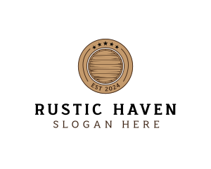 Wooden Barrel Badge logo design