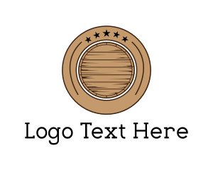 Whiskey - Wooden Barrel Badge logo design
