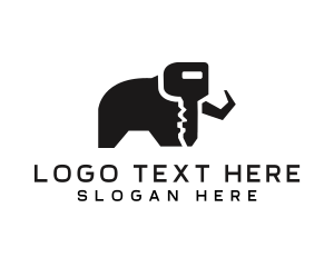 Black - Elephant Key Security logo design