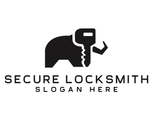 Locksmith - Elephant Key Security logo design