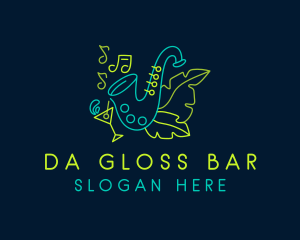 Saxophone Cocktail Bar  logo design