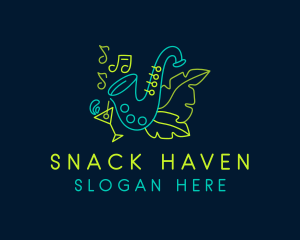 Saxophone Cocktail Bar  logo design