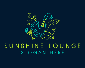 Saxophone Cocktail Bar  logo design