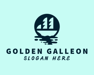 Ocean Water Galleon  logo design