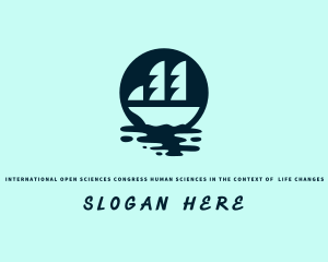 Ship - Ocean Water Galleon logo design