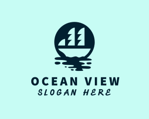 Ocean Water Galleon  logo design