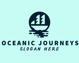 Ocean Water Galleon  logo design