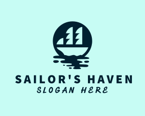 Ocean Water Galleon  logo design