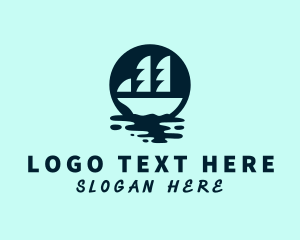 Catamaran - Ocean Water Galleon logo design