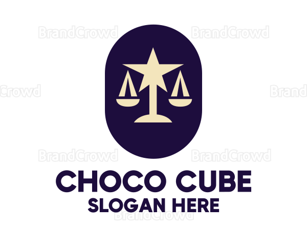 Legal Lawyer Scales Star Logo