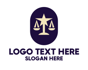 Law - Legal Lawyer Scales Star logo design