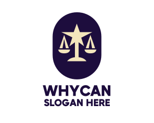 Legal Lawyer Scales Star Logo