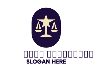 Justice - Legal Lawyer Scales Star logo design