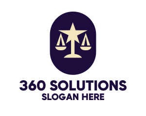 Legal Lawyer Scales Star logo design