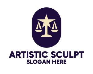 Legal Lawyer Scales Star logo design