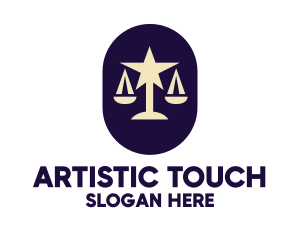 Legal Lawyer Scales Star logo design