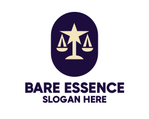 Legal Lawyer Scales Star logo design