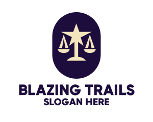 Legal Lawyer Scales Star logo design