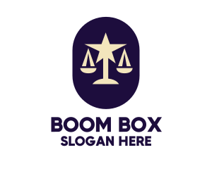 Legal Lawyer Scales Star logo design