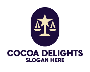 Legal Lawyer Scales Star logo design