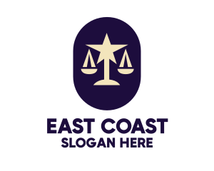 Legal Lawyer Scales Star logo design