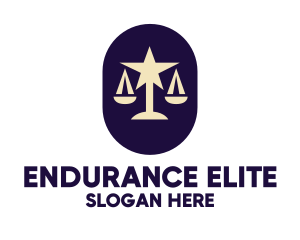 Legal Lawyer Scales Star logo design