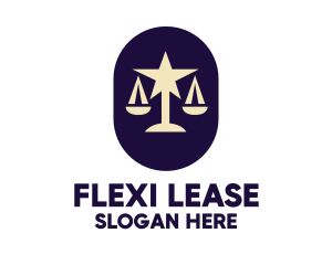 Legal Lawyer Scales Star logo design