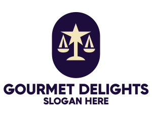 Legal Lawyer Scales Star logo design