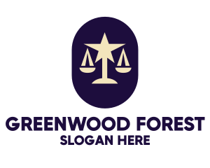 Legal Lawyer Scales Star logo design