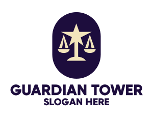 Legal Lawyer Scales Star logo design