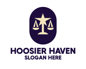 Legal Lawyer Scales Star logo design