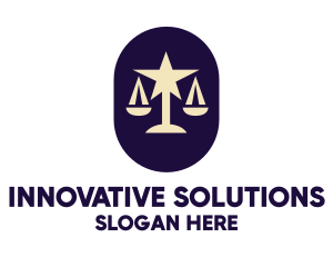 Legal Lawyer Scales Star logo design