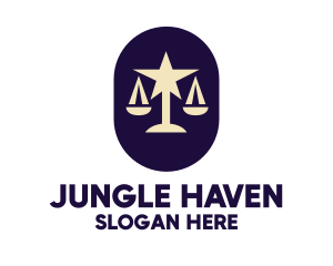 Legal Lawyer Scales Star logo design