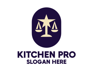 Legal Lawyer Scales Star logo design