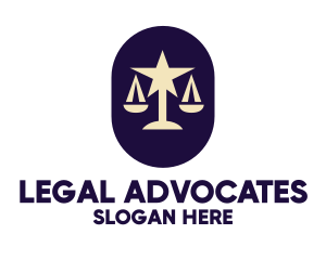 Legal Lawyer Scales Star logo design