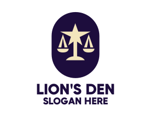 Legal Lawyer Scales Star logo design