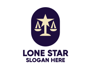 Legal Lawyer Scales Star logo design