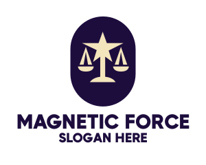 Legal Lawyer Scales Star logo design