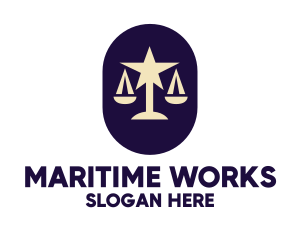 Legal Lawyer Scales Star logo design