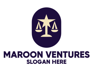 Legal Lawyer Scales Star logo design