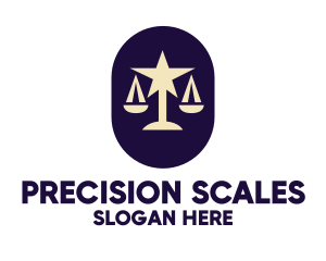 Legal Lawyer Scales Star logo design