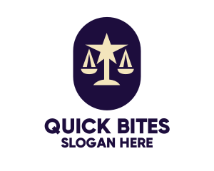 Legal Lawyer Scales Star logo design