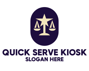 Legal Lawyer Scales Star logo design