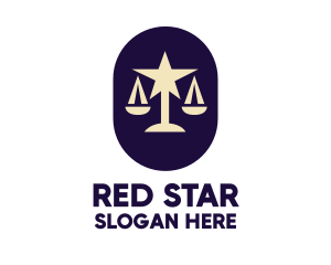 Legal Lawyer Scales Star logo design