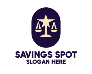 Legal Lawyer Scales Star logo design