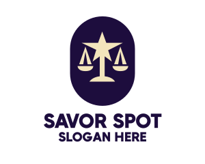 Legal Lawyer Scales Star logo design